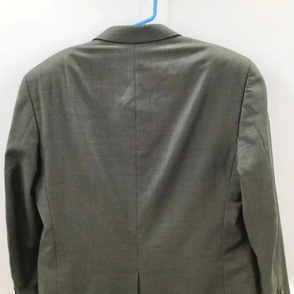 Mens Jones New York Suit 40R Pants 35/28.5 Wool Cashmere Blend Green Houndstooth - Picture 5 of 16